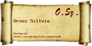 Orosz Szilvia névjegykártya